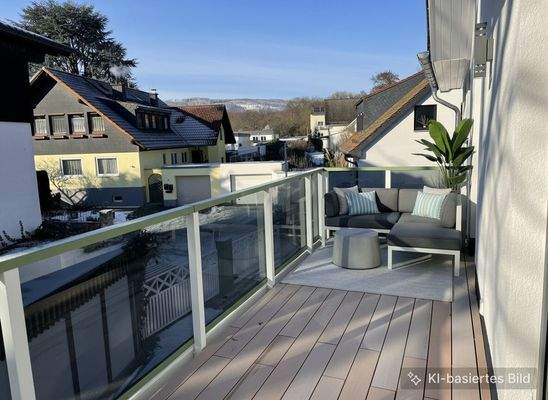 Hinterer Balkon mit Taunusblick Neu
