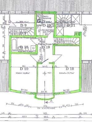 Grundriss Dachgeschoss 2 der Maisonnette-Whg.