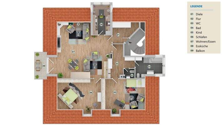 Grundriss untere Ebene