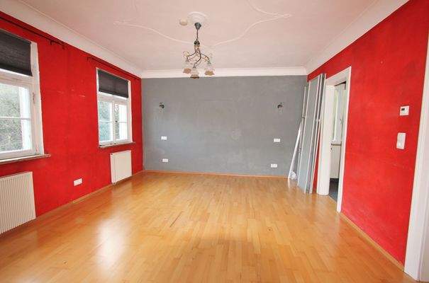 Eines der Zimmer im Obergeschoss