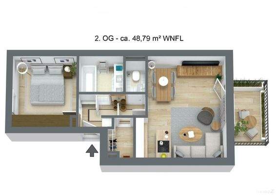 Gaswerkstraße 77 W 8 - 3D-Grundriss