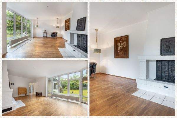 Ein Wohnzimmer mit Mosaik-Parkett