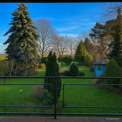Blick in den Garten KI bearbeitet