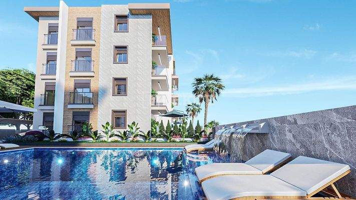 Flats in a Project with a Pool Near the Airport in Antalya