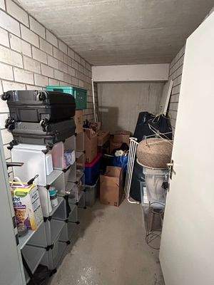 Kellerverschlag mit Lagerboxen
