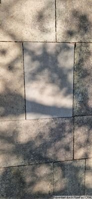 Gartenhaus - Steinplatten Terrasse