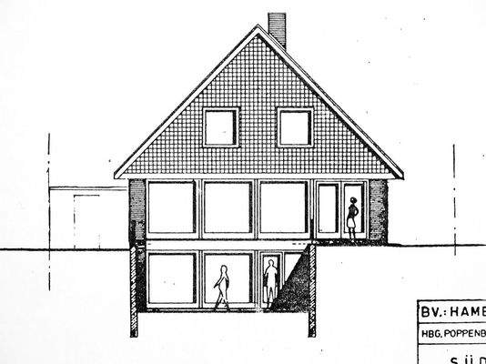Entwurfsplanung Rückansicht 1978