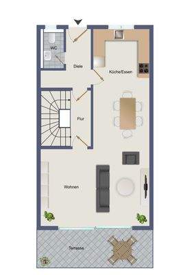 Der Grundriss im Erdgeschoss