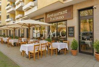 Restaurant mit Außentischen KI generiert