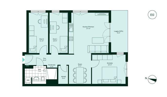 Komfortabler Grundriss