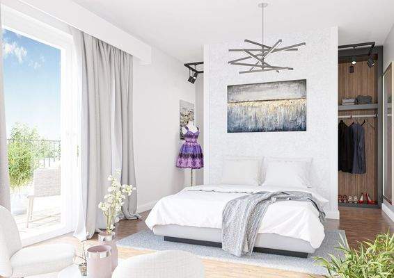 Schlafzimmer mit Ankleide - Projektierung 