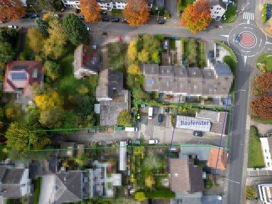 Vogelperspektive mit Kennzeichnung Grundstück und Baufenster