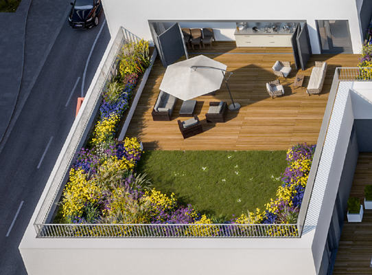 Visualisierung - Gemeinschafts-Dachterrasse