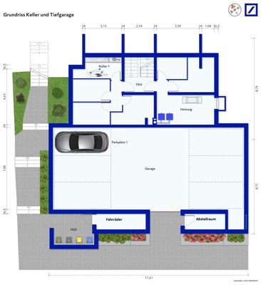 Grundriss Keller und Garage