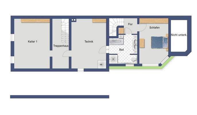 Grundriss Kellergeschoss (Nicht maßstabsgetreu)