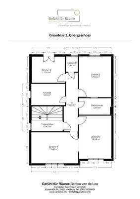 1. Obergeschoss Grundriss mit Logo