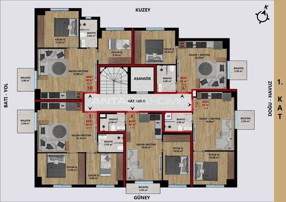 Flats Close to the Coast in Güvenlik, Muratpaşa