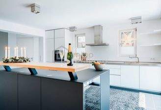 Teilansicht Küche - Barbereich mit integrierten Weinschrank