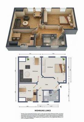 Grundriss Wohnung links