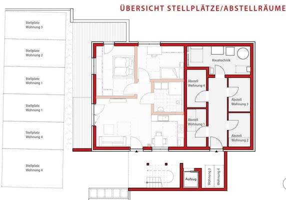 Übersicht Stellplätze/Abstellräume