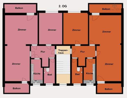 Grundriss Farbig - 2. OG