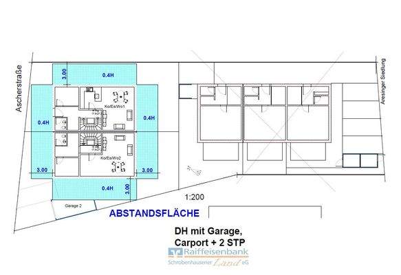 Frei- und Abstandsfläche Doppelhaus