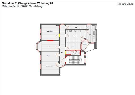 Grundriss Wohnung 4, 2.Obergeschoss