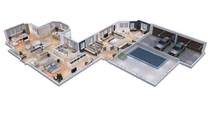 Visualisierung der unteren Etage