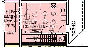 2.2.1 Beispielgrundriss 3-Zimmerwohnung 4OG