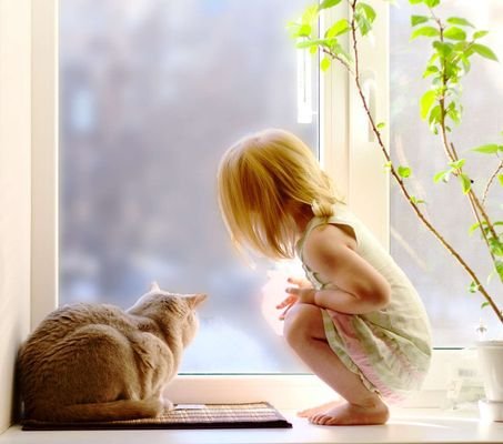 Kind mit Katze