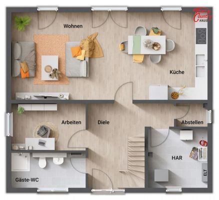 Grundriss EG offene Küche