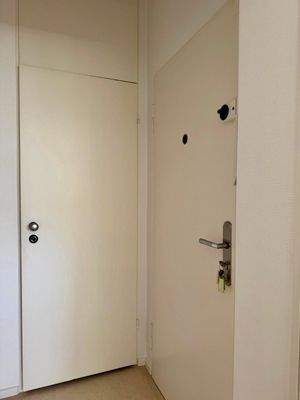 Wandschrank und Eingang Wohnung rechts