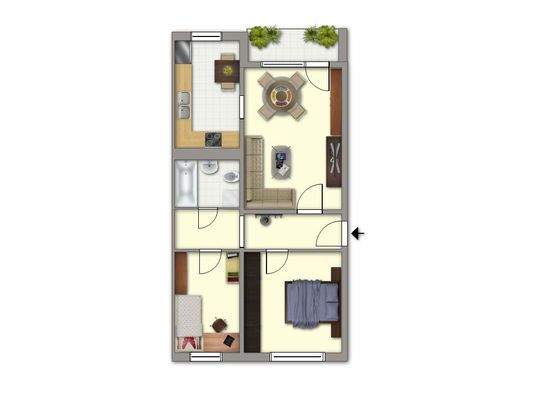 Grundriss 3 Raum links SN