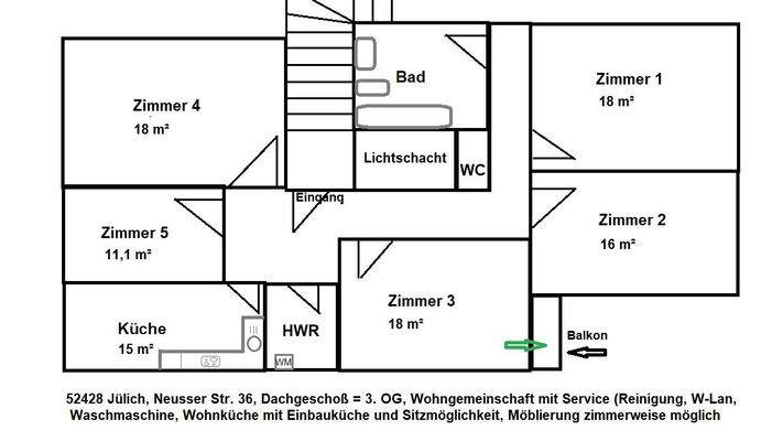 Grundriß der Wohngemeinsschaft