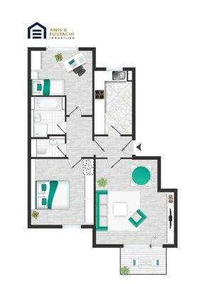 J22 - Wohnungsgrundriss J2 skizziert