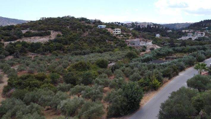 Kreta, Almyrida: Schönes Grundstück mit Baugenehmigung zu verkaufen