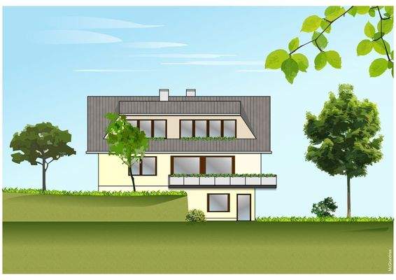 Südansicht Illustration Schleppgaube