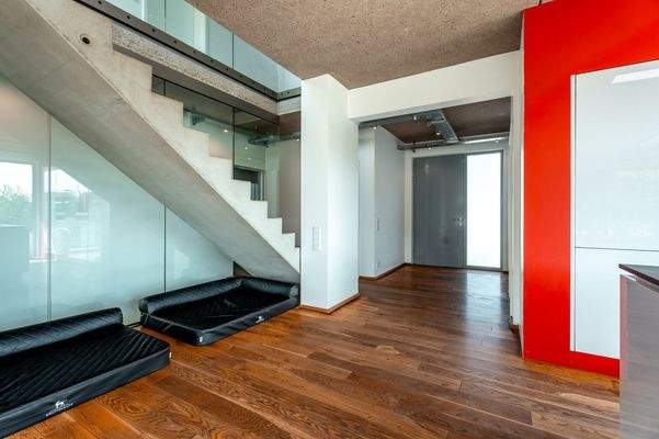 Eingangsbereich mit Betontreppe