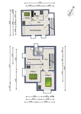 Unverbindlicher 2D Grundriss des Untergeschosses