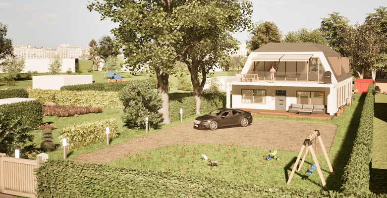 Visualisierung einer möglichen Einzelhausbebauung