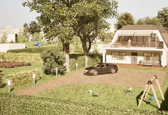 Visualisierung einer möglichen Einzelhausbebauung