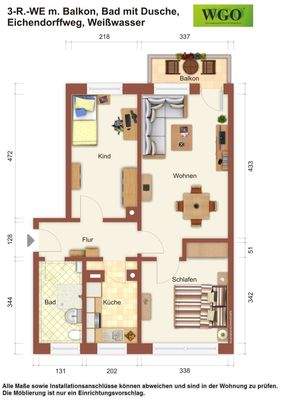 Grundriss Möblierungsvorschlag