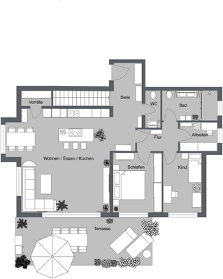 Grundriss Erdgeschoss 2d