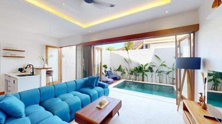 Wohnbereich Blick zum Pool