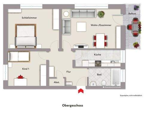 mit Beisspielmöblierung