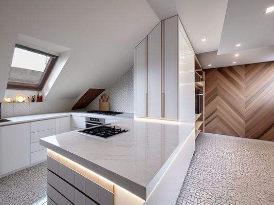 Homestaging / Obergeschoss Offene Küche / Wohnzimmer