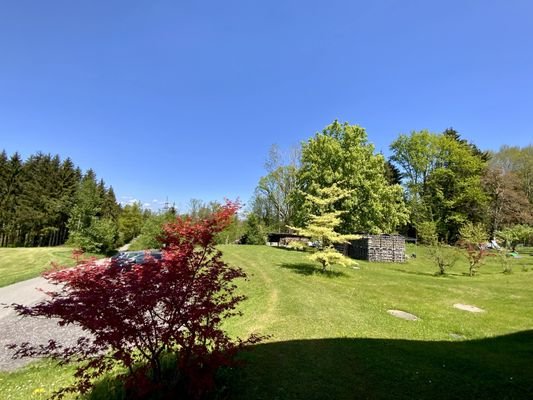 Blick von der Terrasse in den