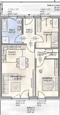 Grundriss Wohnung 2