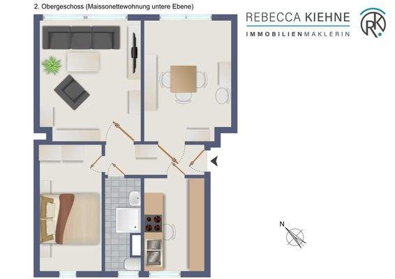 Wohnung 2.Obergeschoss untere Etage