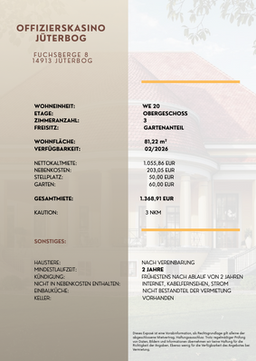 Mietpreis WE 20